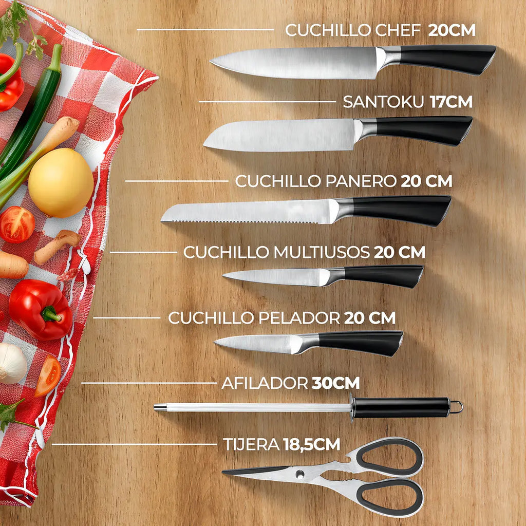 SET DE CUCHILLOS VASE GIRATORIA
