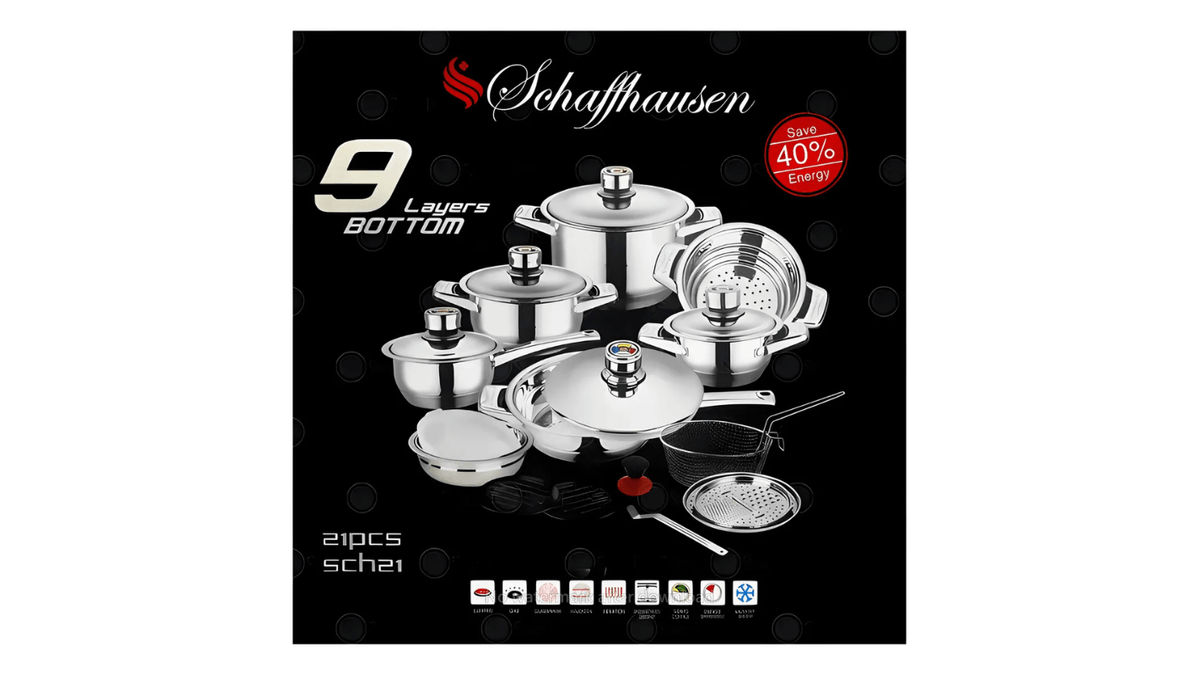 BATERIA DE COCINA 21 PIEZAS SCHAFFHAUSEN
