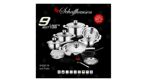 BATERIA DE COCINA 21 PIEZAS SCHAFFHAUSEN