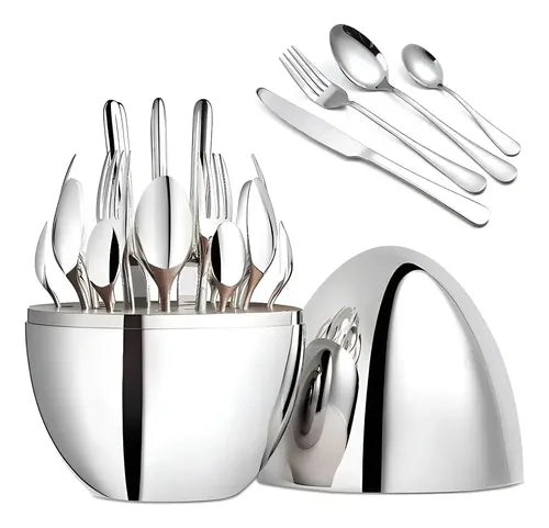 SET CUBIERTOS ESTUCHE DE HUEVO 24 PIEZAS