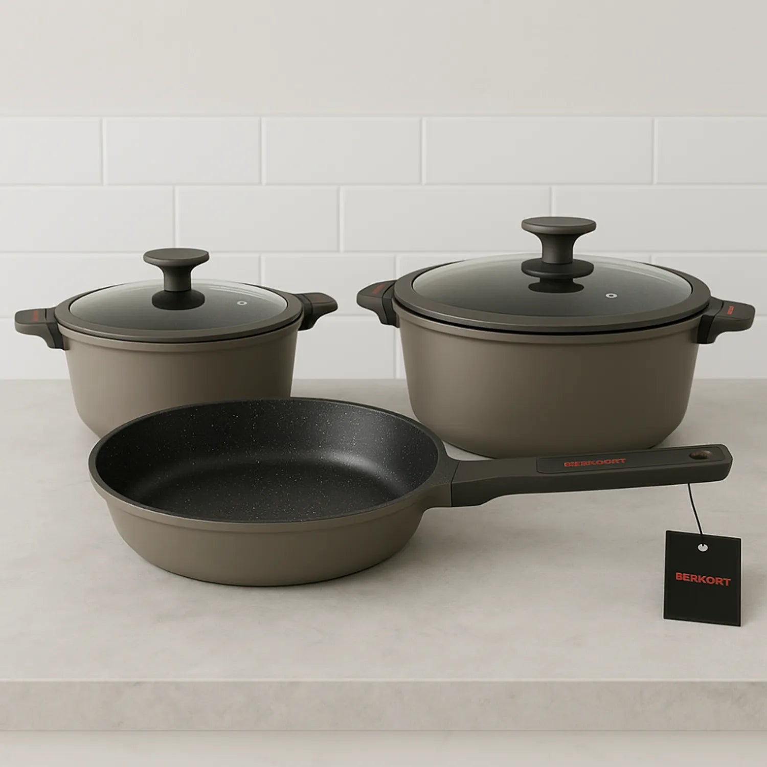 BATERIA DE COCINA 5 PIEZAS PIEDRA VOLCANICA