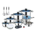 BATERIA DE COCINA 25 PIEZAS EN ACERO TAPA DE VIDRIO